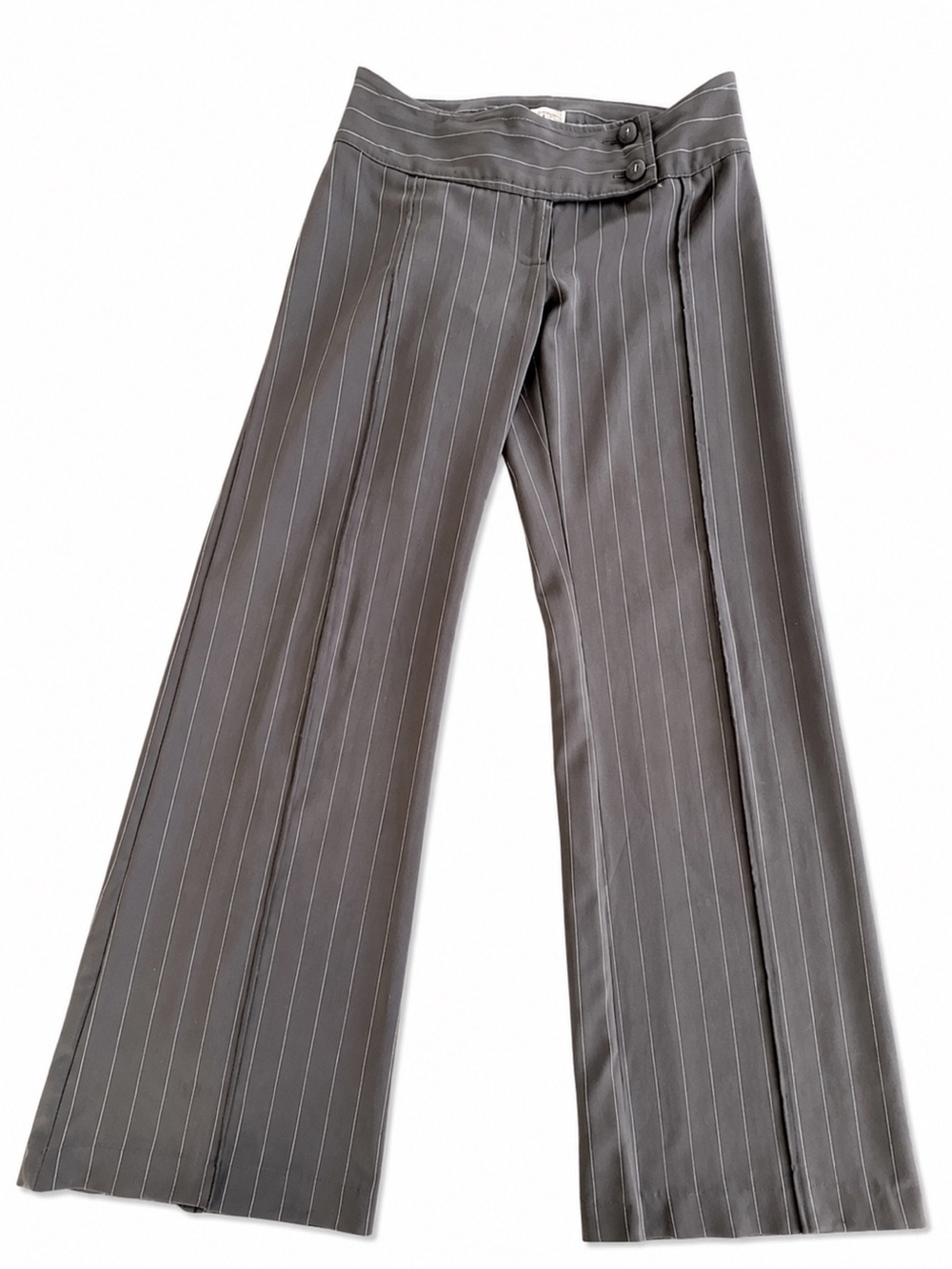 Vintage Y2K Wet Seal Black & White Pinstripe Wide Leg Pants - year 2000